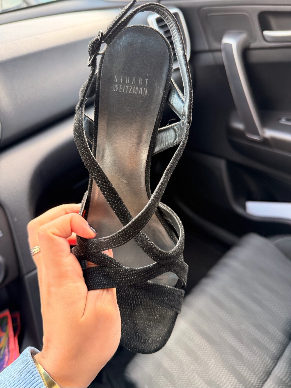 Elegant Black Strappy Women’s Heel Sandals - Classic Evening Style